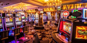 Slot machines on casino floor