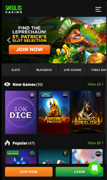 Wild Casino VPN-friendly gambling site