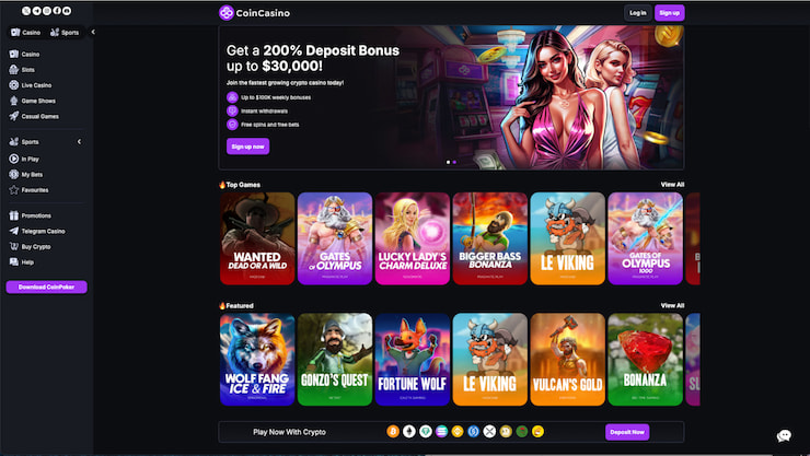A snapshot of the dashboard of no KYC casino: Mega Dice