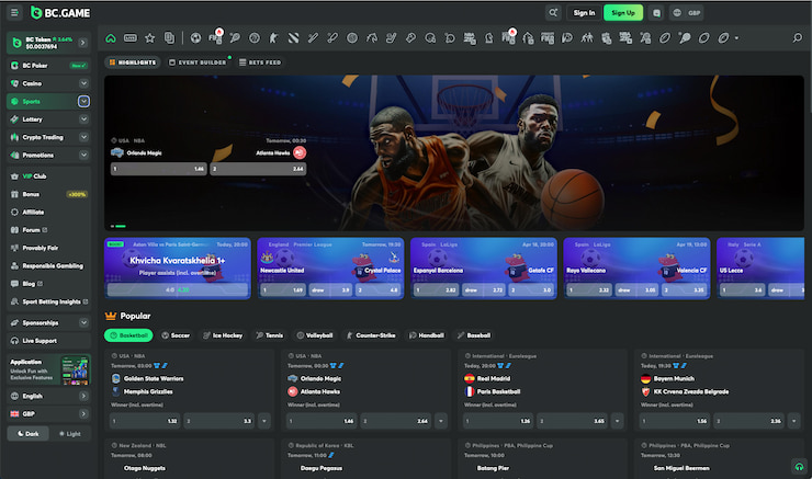 BC.Game no-KYC sportsbook
