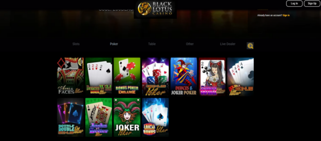 A snapshot of Black Lotus Casino