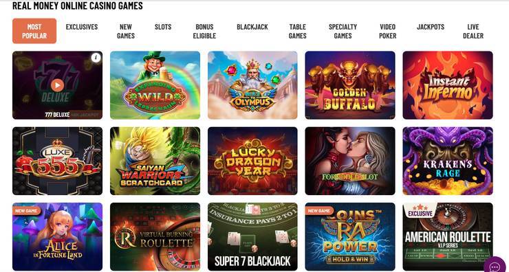 A screenshot of real money online casino: Cafe Casino