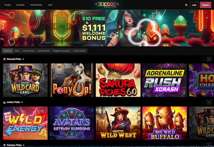 DeCode Casino homepage