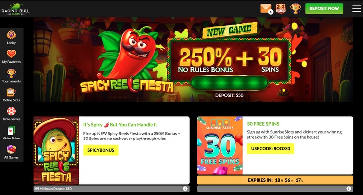 A snapshot of Raging Bull 's Bonus Codes