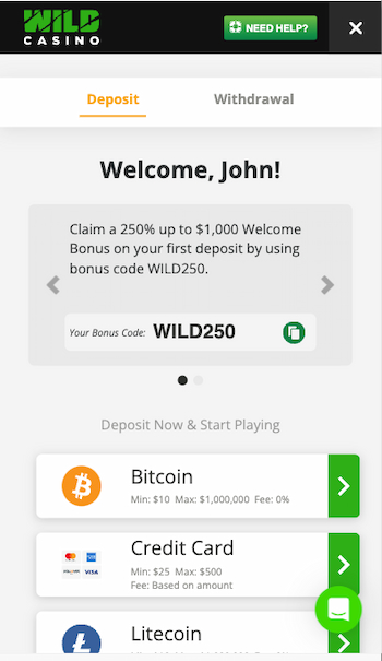 Wild Casino verification 