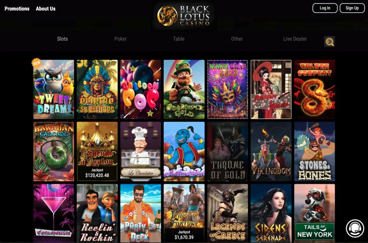 A snapshot of Black Lotus Casino