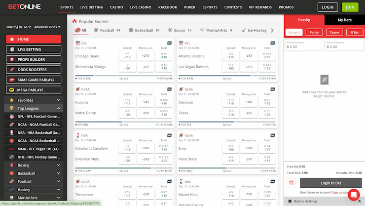 betonline sportsbooks for californian users