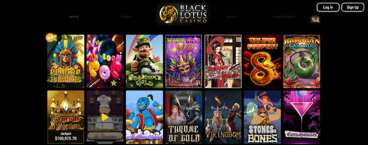 Black Lotus casino showcasing games