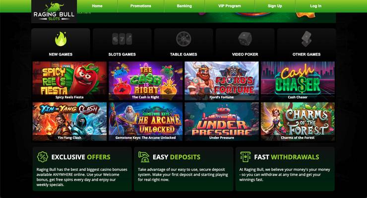 A snapshot of Raging Bull Casino