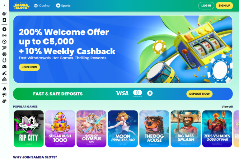 Samba Slots behoort tot de betrouwbare gokwebsites Nederland