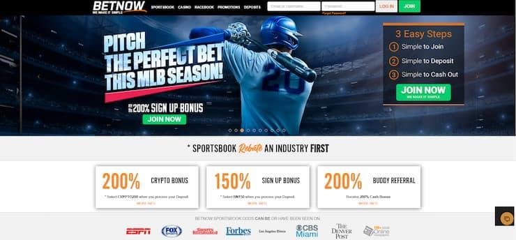 A snapshot of BetNow Sportsbook