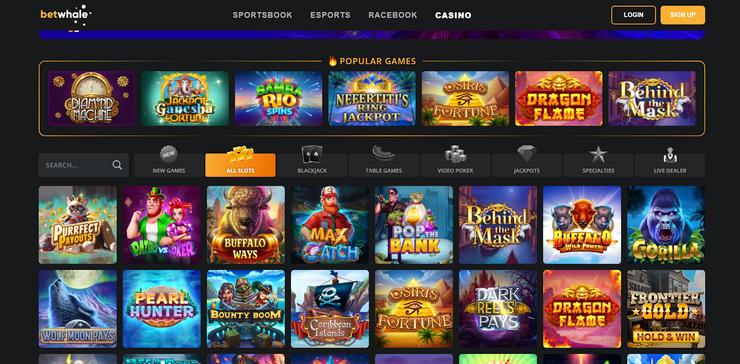 A snapshot of BetWhale Casino