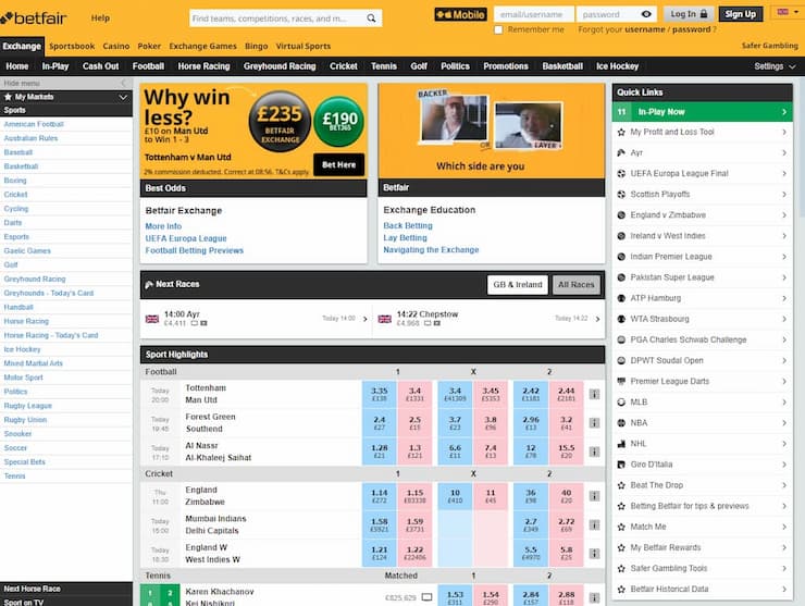 Betfair UK Betting Site