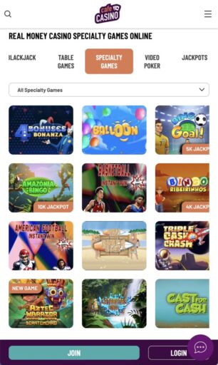 Cafe Casino Mobile Specialty Games