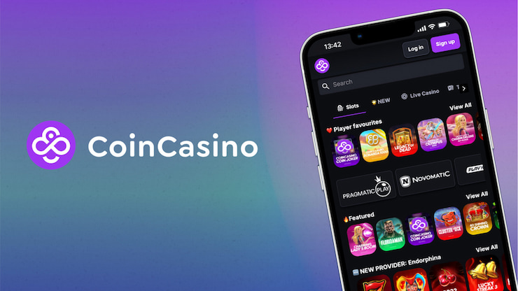 An image showing the best online casino New Hampshire site, CoinCasino.