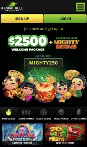 Raging Bull Mobile Bonus Banner