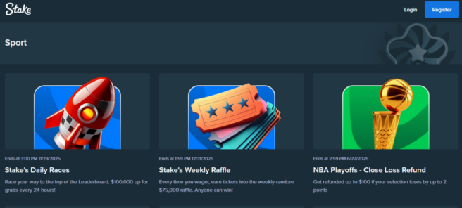 a look at the current Stake.com sports promotions