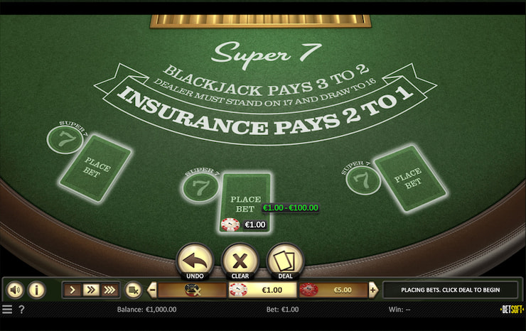 A video blackjack game from Betsoft