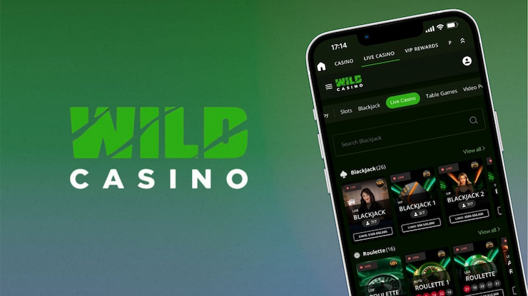The Wild CT Online Casino site homepage on a mobile device.