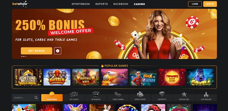 A snapshot of BetWhale Casino