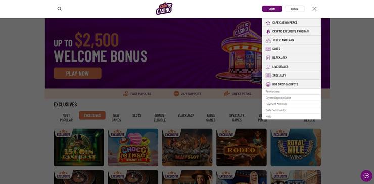 A snapshot of Cafe Casino