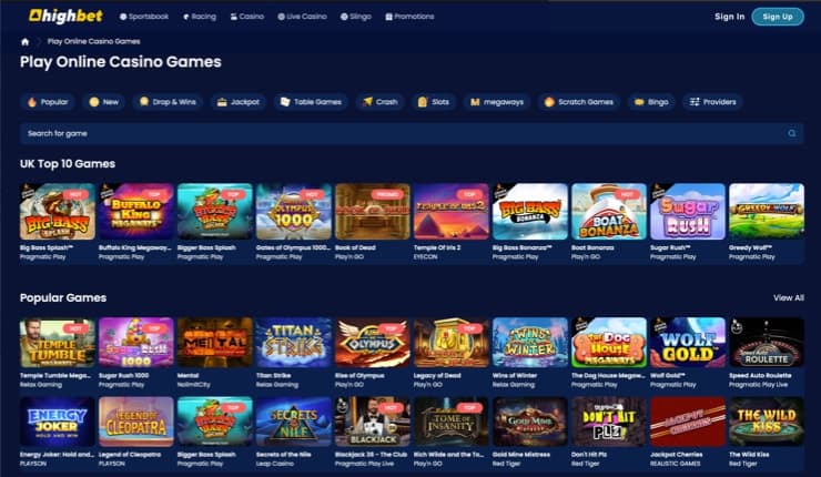 highbet casino home page