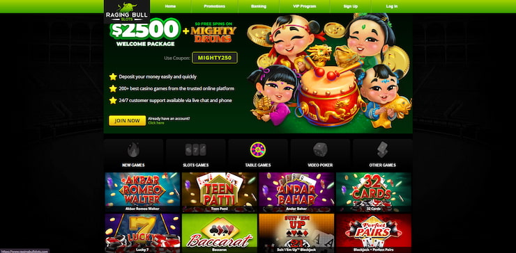 Raging Bull table games including Teen Patti and Andar Bahar, popular options in Arizona online casinos