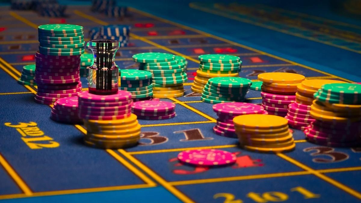 roulette table with chips