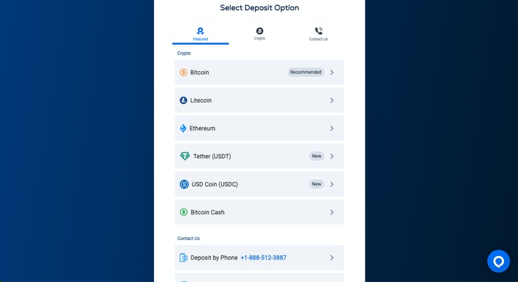 Making a deposit at BetUS Sportsbook