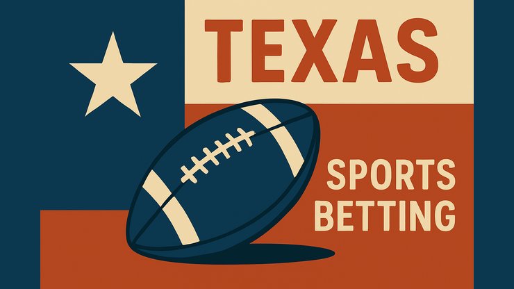 The Texas flag and a football