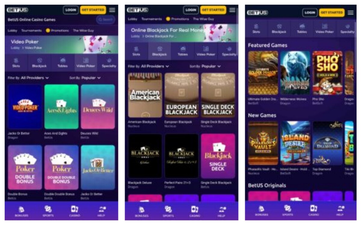 BetUS Casino App Screenshots