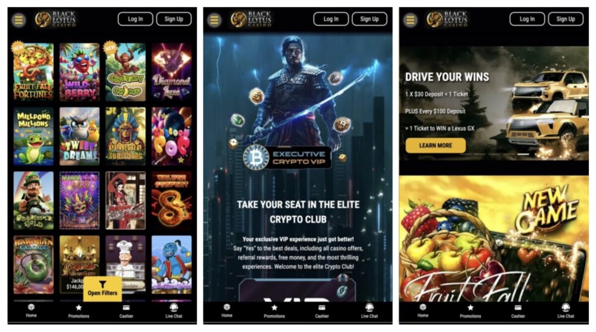 Black Lotus Casino App Screenshots