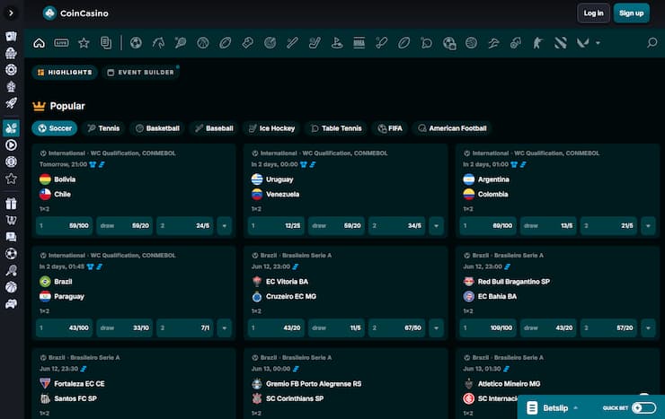 CoinCasino Pro UK Crypto Betting Site