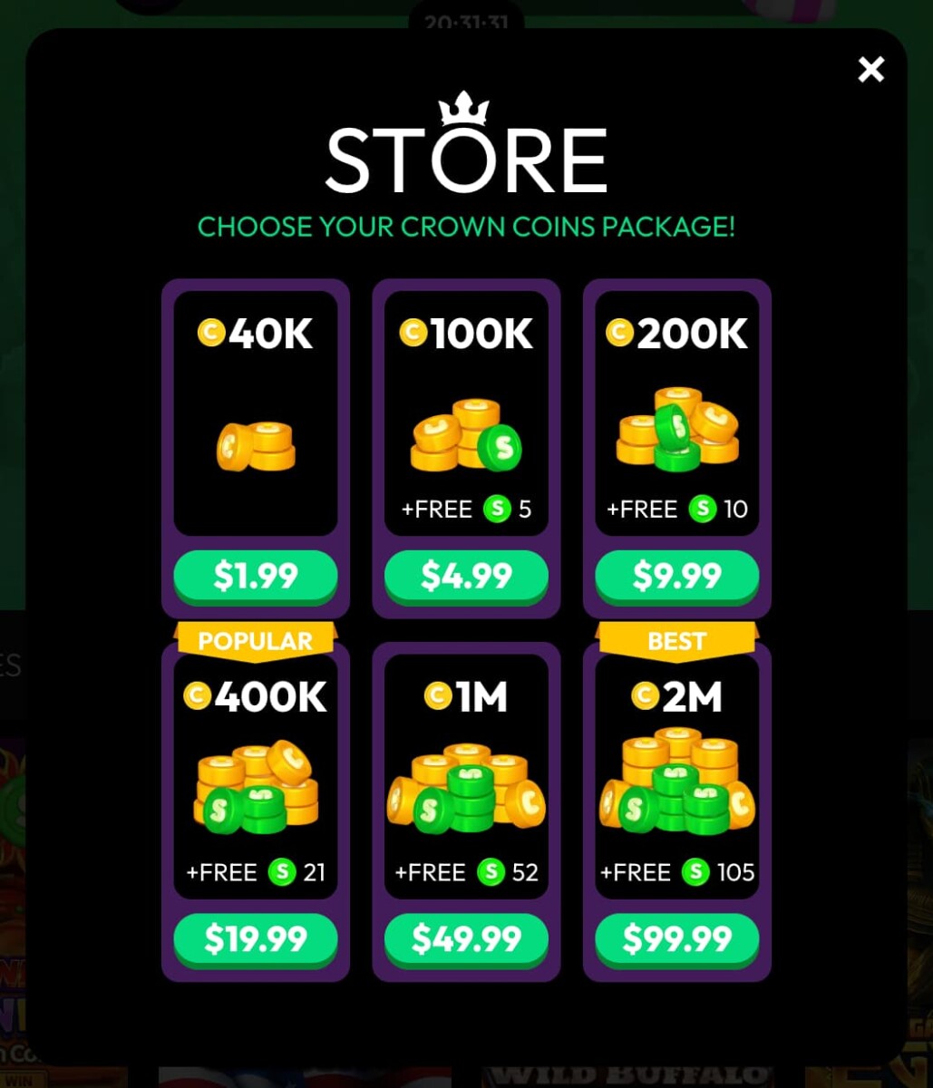Crown Coins GC Packages