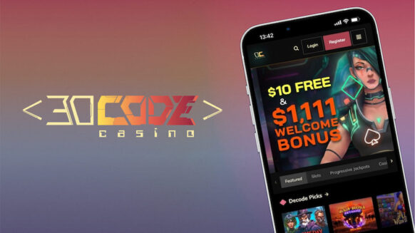 An image showing the Decode Casino site on mobile - a top Iowa online casino