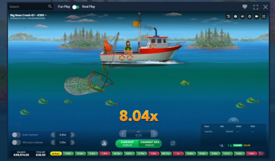Big Bass Crash - one of the crash gambling games like Aviator