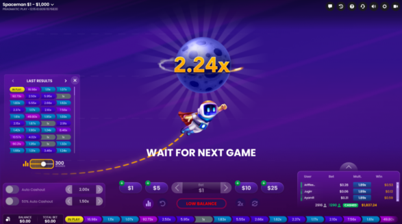 Spaceman, one of the Aviator games alternatives