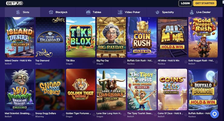 slots at BetUS, a top RI Online Casino