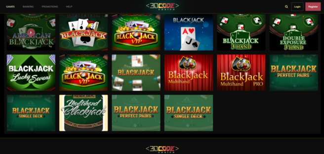 A snapshot of blackjack games at Decode Casino IA Casino