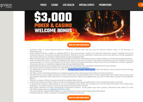 ignition casino bonus funds