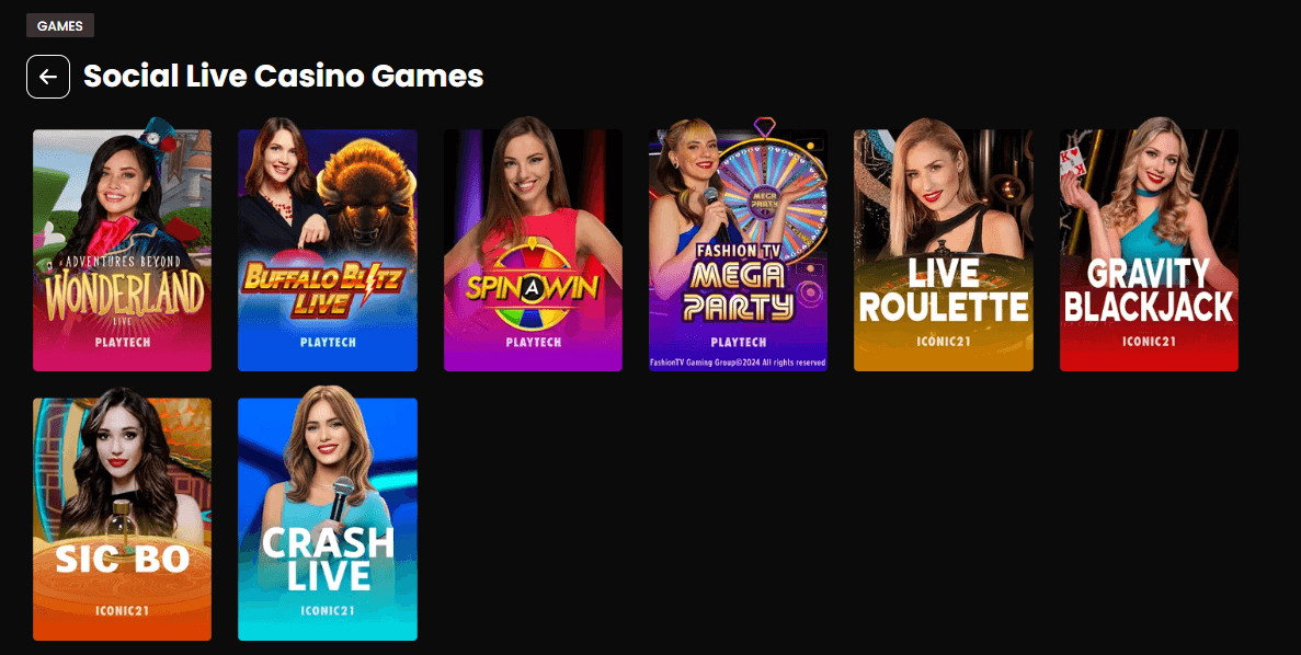 Live dealer games at mega bonanza