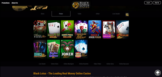 A snapshot of poker at Black Lotus Casino IA Casino