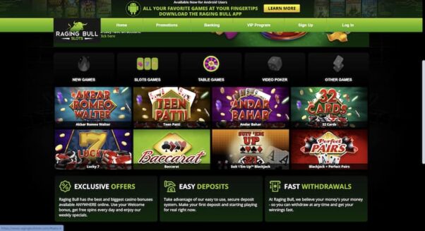 Blackjack at Raging Bull Casino - a top RI online casino