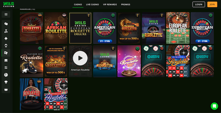 A snapshot of Roulette at Wild Casino - a Top Online Casino for WY players
