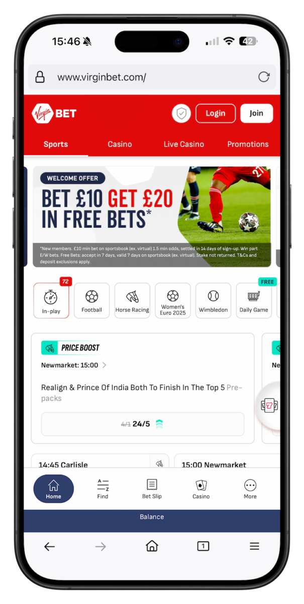 Virgin Bet Mobile Betting App