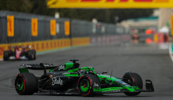Nico Hulkenburg in his Stake Sauber F1 car
