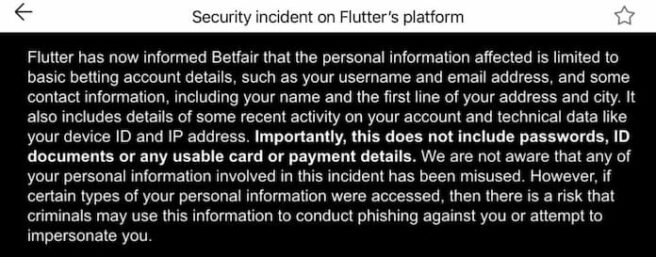Betfair Cyber Attack