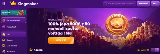 kingmaker casino etusivu