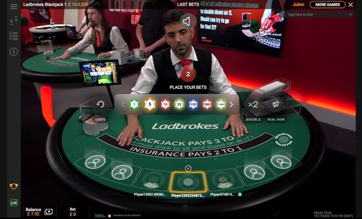live casino blackjack