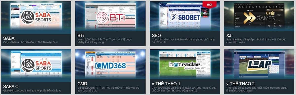 Chọn sảnh cược và môn thể thao cá cược